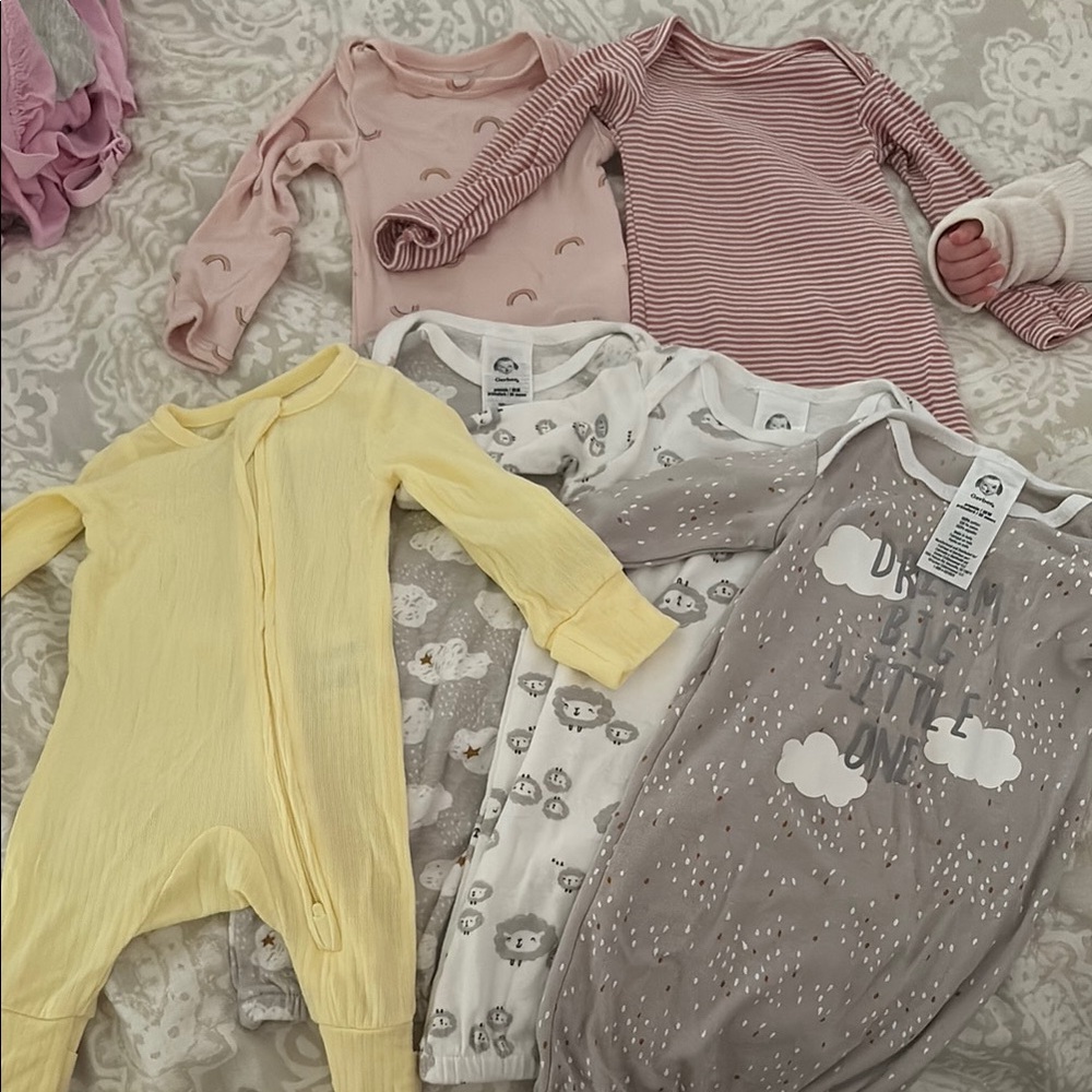 Lot of 6 preemie sized outfits carters and gerber